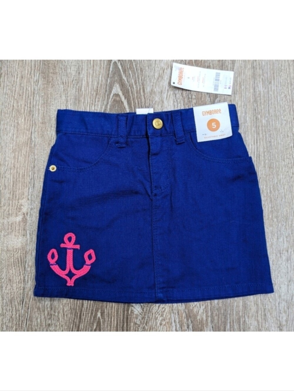 NWT Gymboree Royal Blue Nautical Denim Skort Girls Size 5